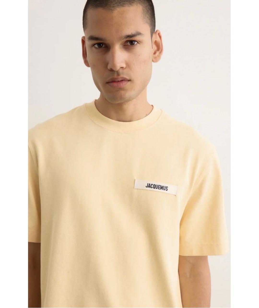 JACQUEMUS Бежевая хлопковая футболка, фото 8