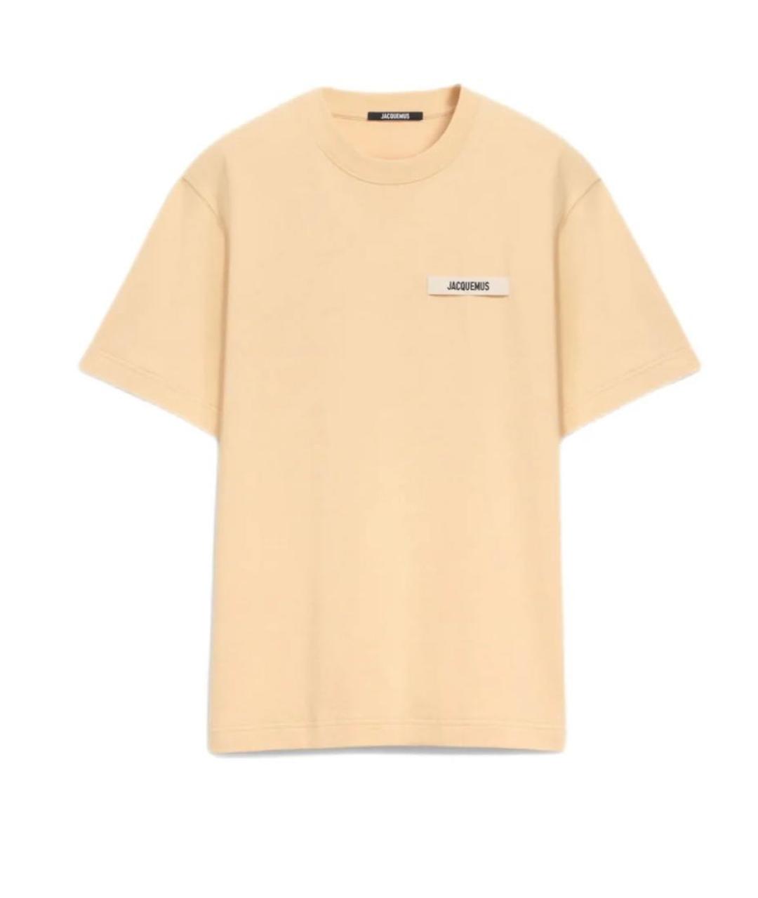 JACQUEMUS Бежевая хлопковая футболка, фото 1
