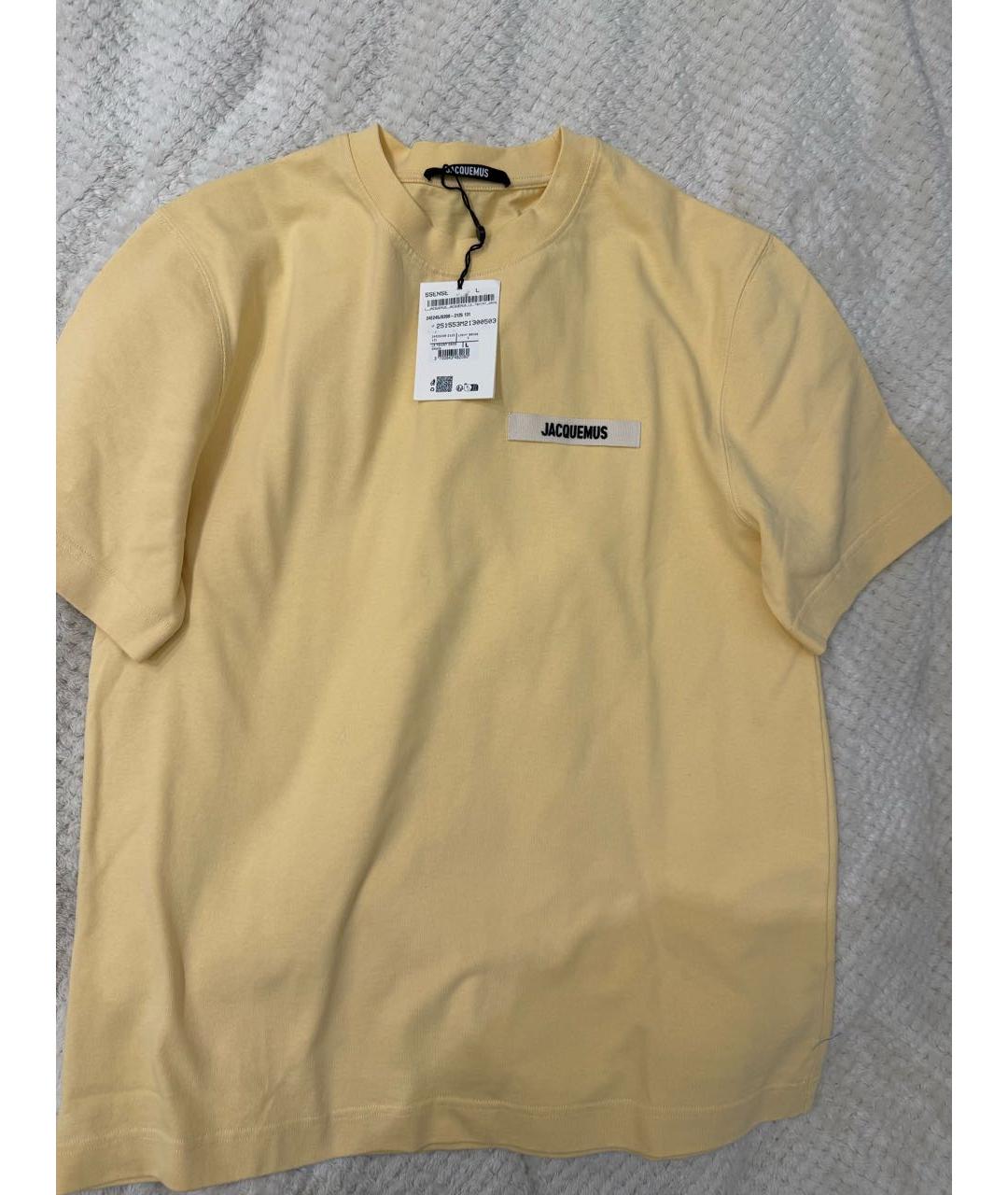 JACQUEMUS Бежевая хлопковая футболка, фото 2