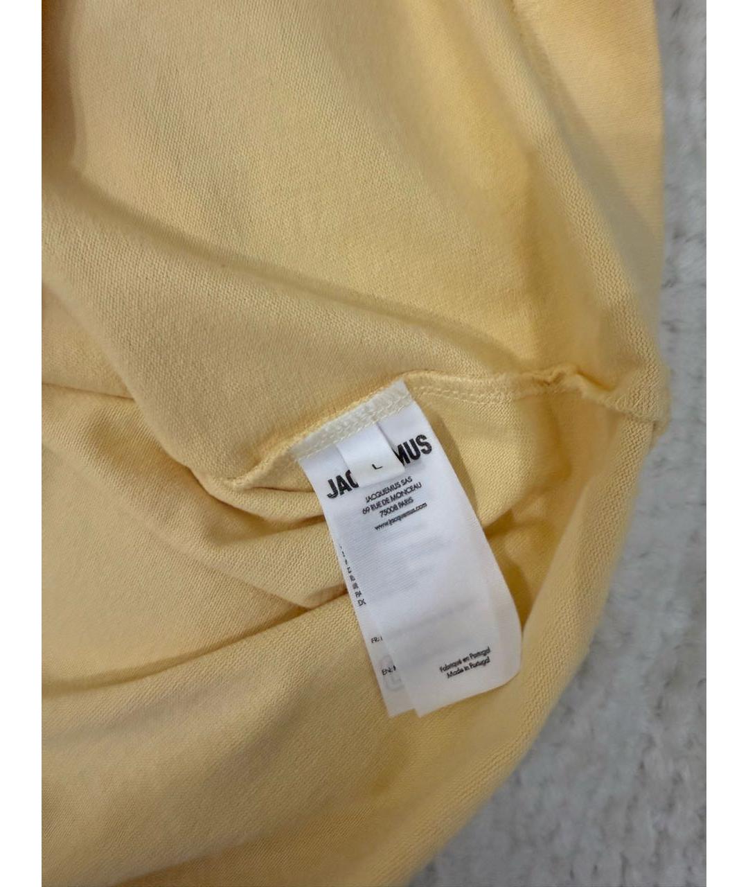 JACQUEMUS Бежевая хлопковая футболка, фото 4