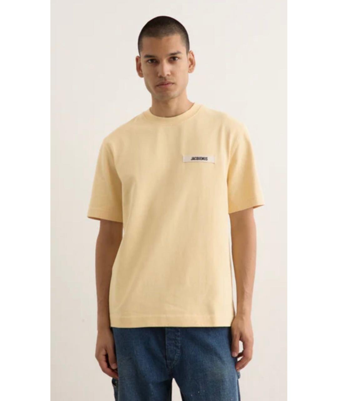 JACQUEMUS Бежевая хлопковая футболка, фото 7