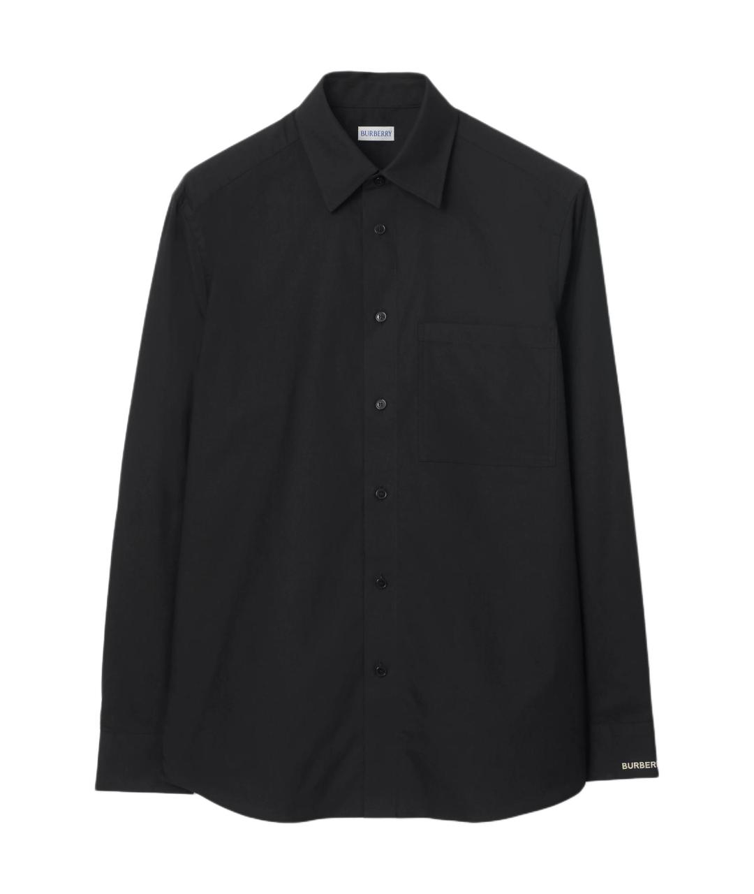 BURBERRY Черная хлопковая классическая рубашка, фото 1