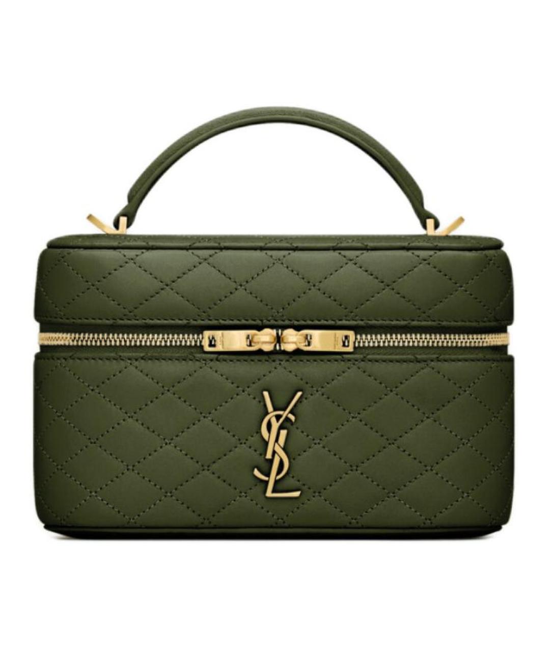 SAINT LAURENT Зеленая кожаная сумка через плечо, фото 1