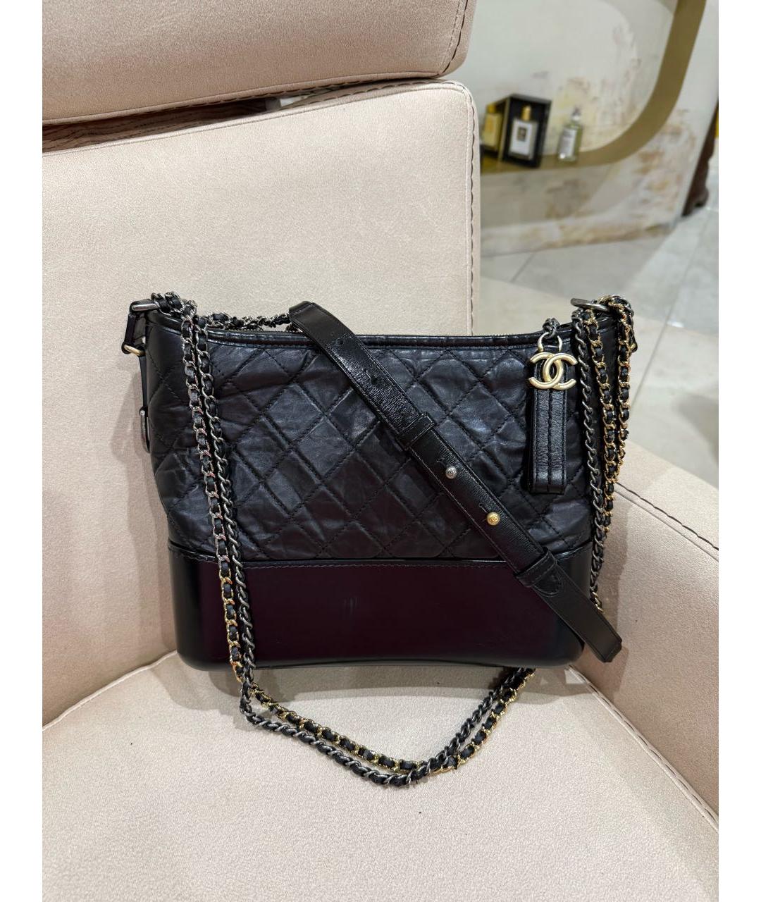 CHANEL Черная кожаная сумка через плечо, фото 2