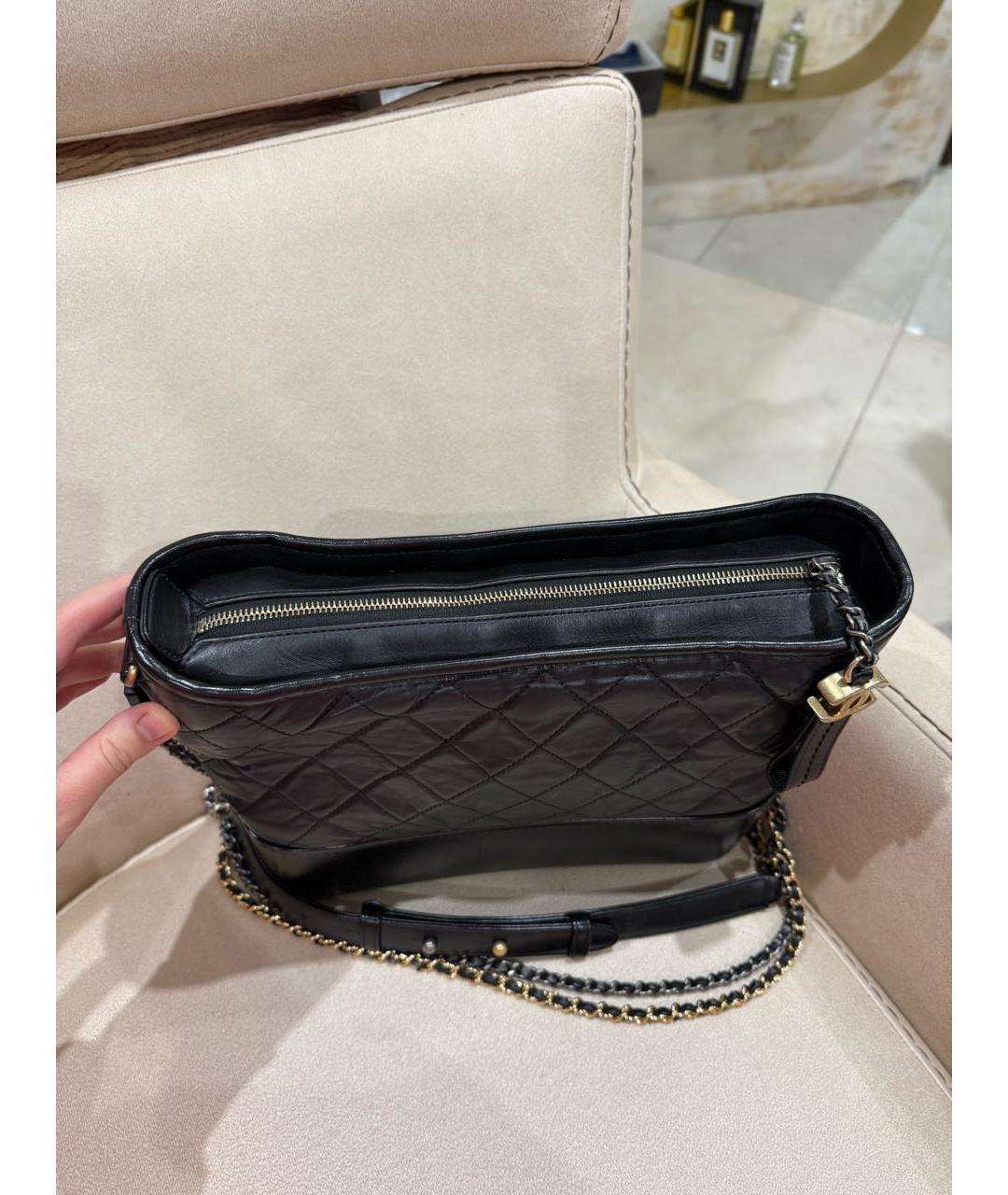 CHANEL Черная кожаная сумка через плечо, фото 5