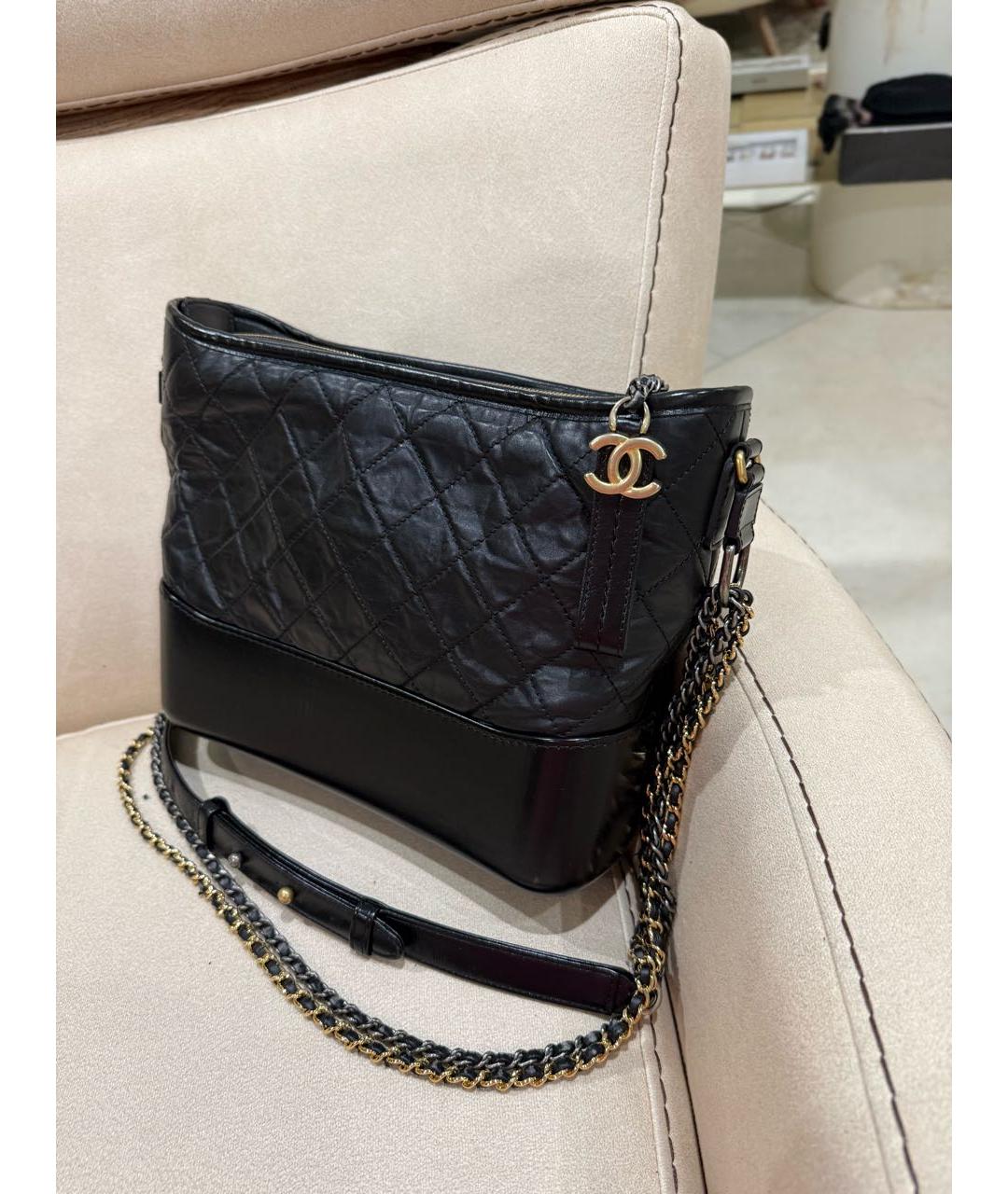 CHANEL Черная кожаная сумка через плечо, фото 4
