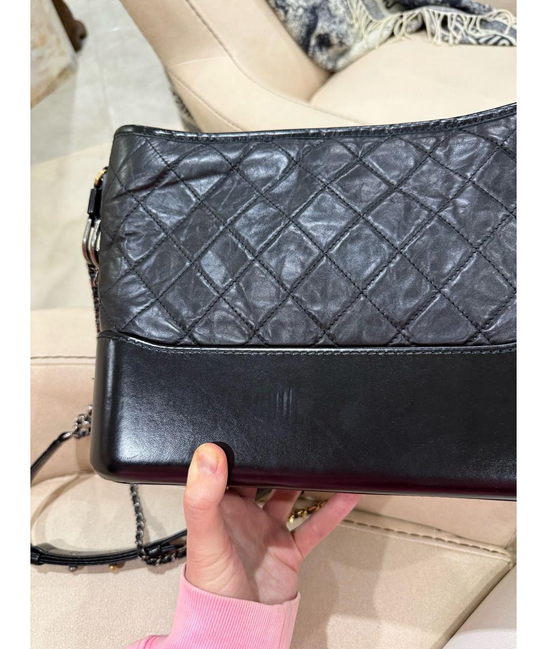 CHANEL Черная кожаная сумка через плечо, фото 8