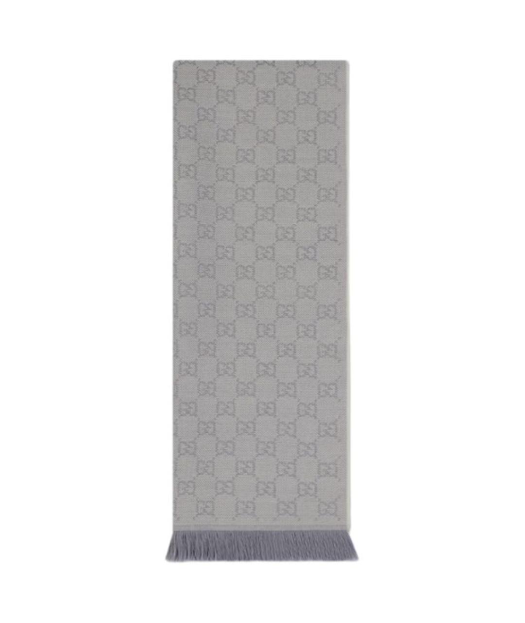 GUCCI Серый хлопковый шарф, фото 1