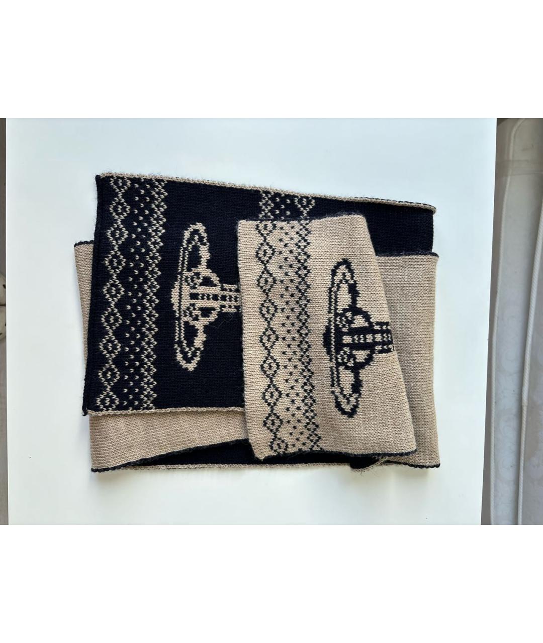 VIVIENNE WESTWOOD Бежевый шерстяной шарф, фото 2