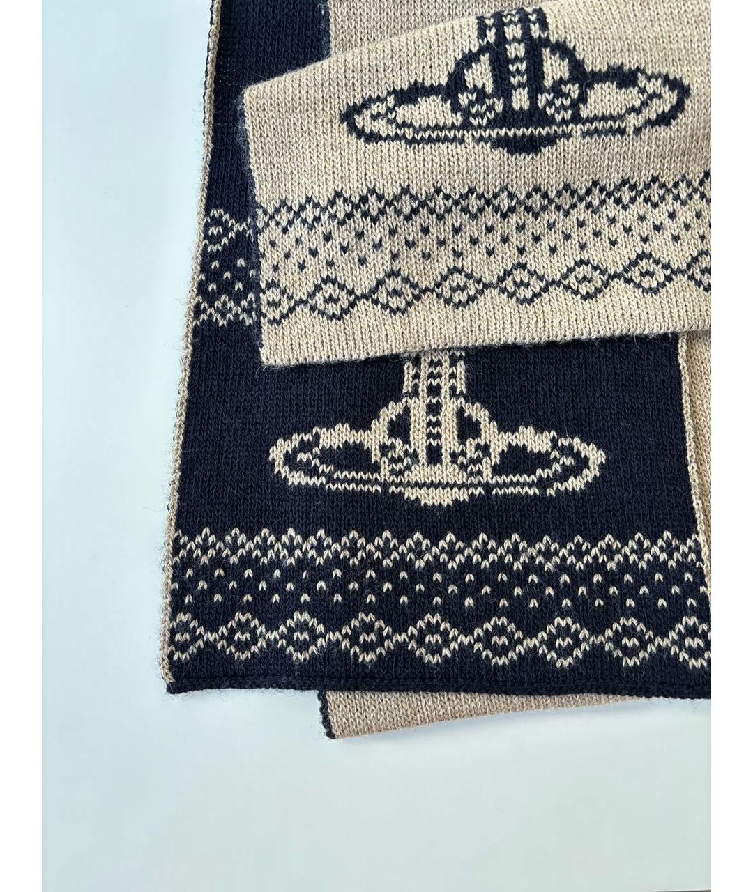 VIVIENNE WESTWOOD Бежевый шерстяной шарф, фото 3