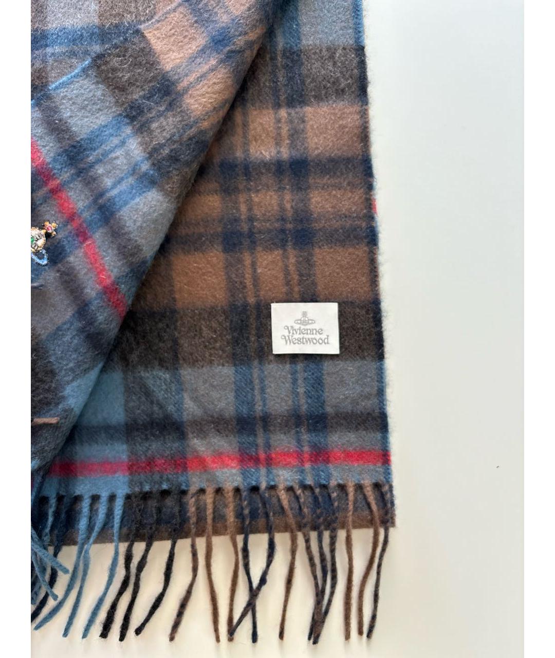 VIVIENNE WESTWOOD Синий кашемировый шарф, фото 3