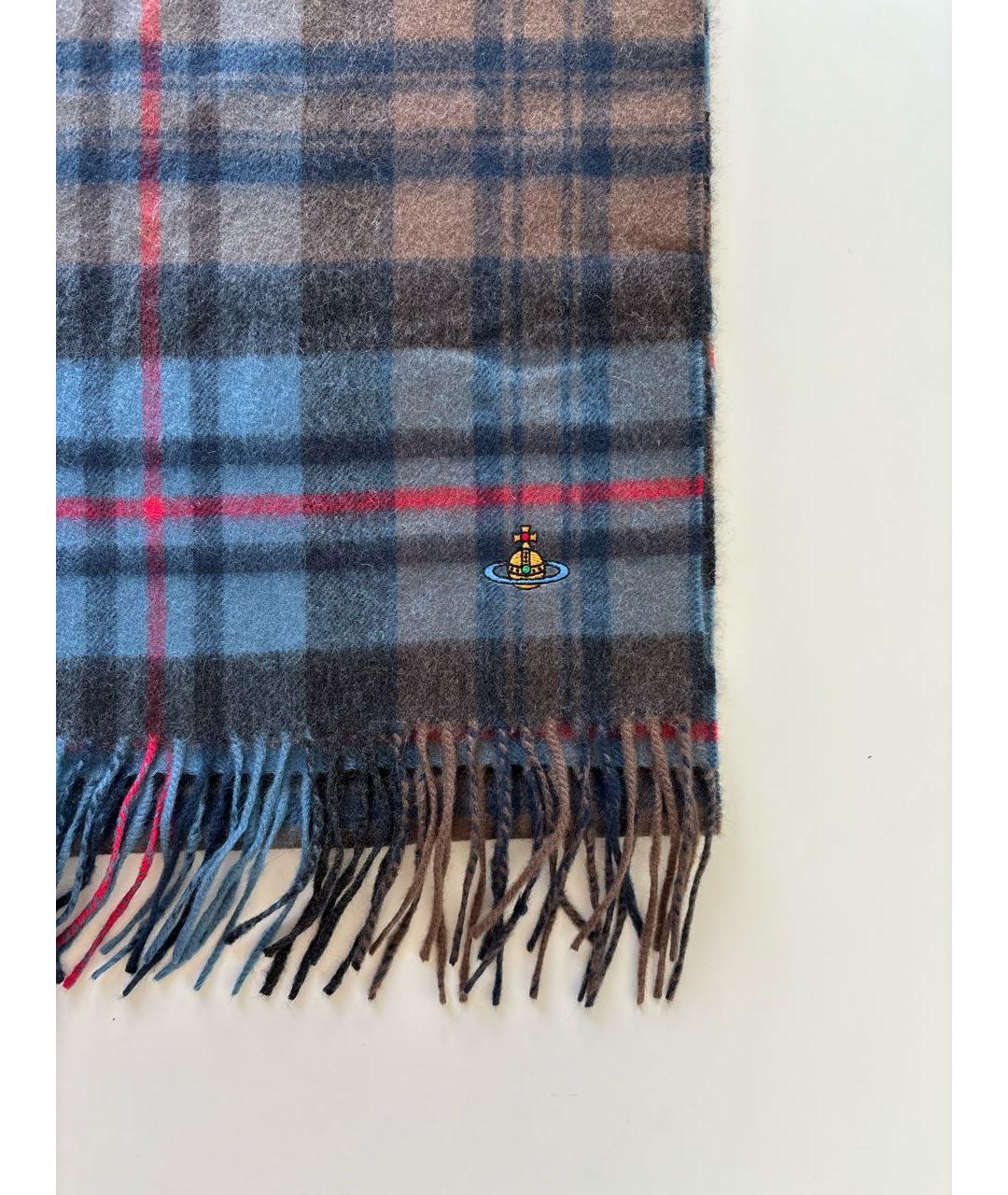 VIVIENNE WESTWOOD Синий кашемировый шарф, фото 2