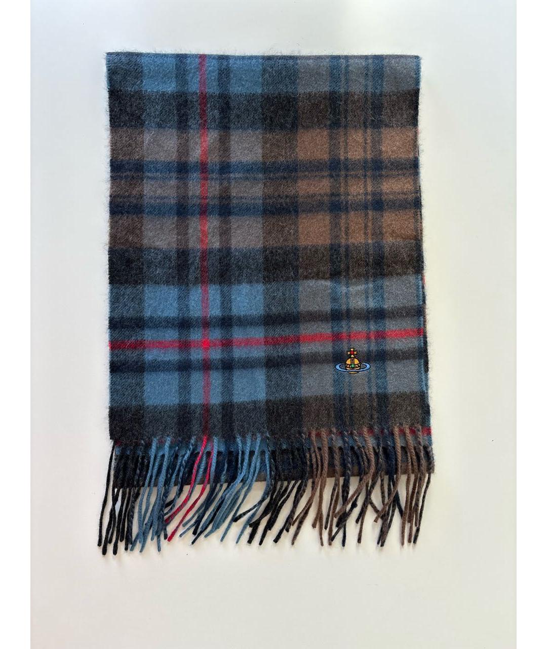 VIVIENNE WESTWOOD Синий кашемировый шарф, фото 5