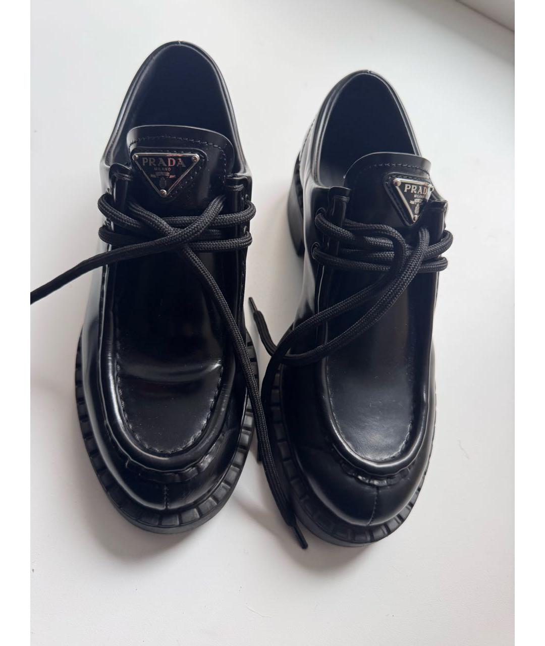 PRADA Черные кожаные ботинки, фото 2