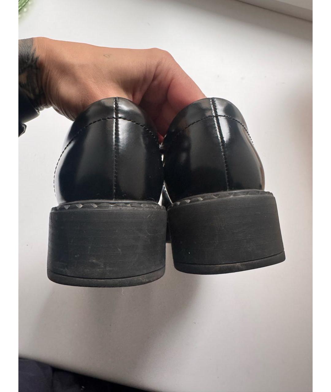 PRADA Черные кожаные ботинки, фото 4