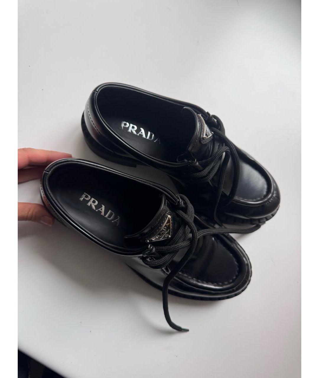 PRADA Черные кожаные ботинки, фото 8