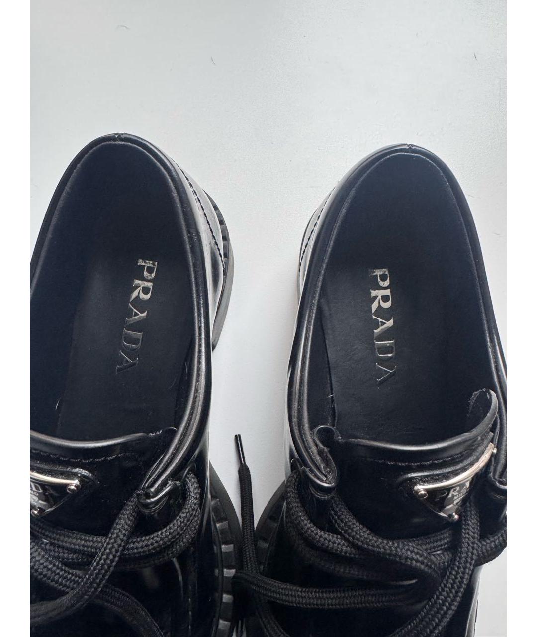 PRADA Черные кожаные ботинки, фото 5