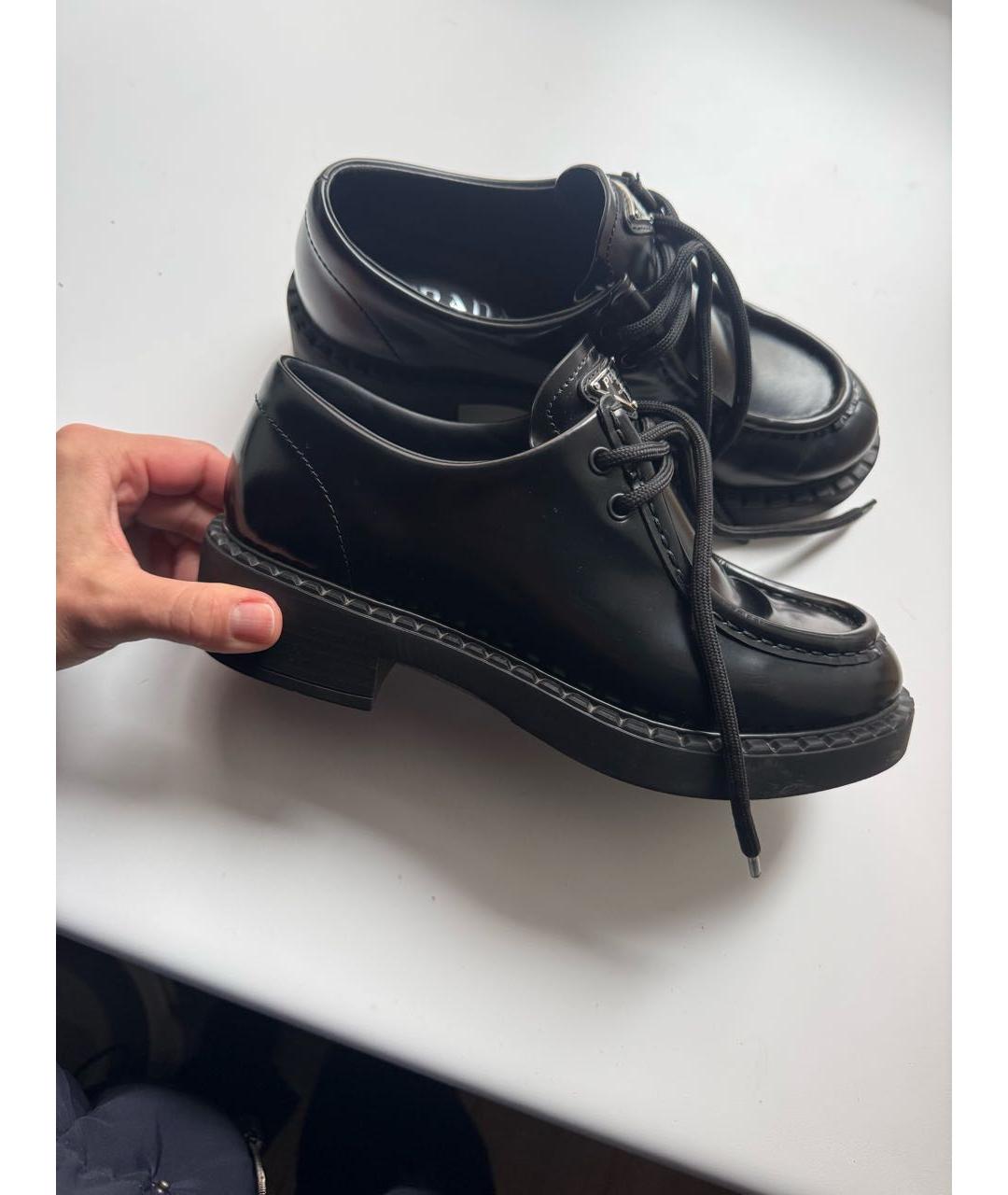 PRADA Черные кожаные ботинки, фото 3