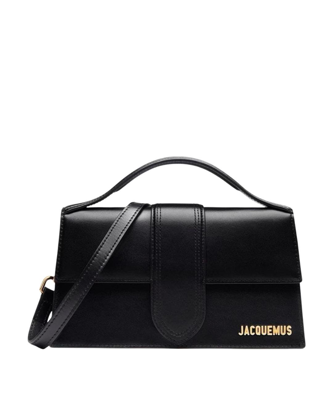 JACQUEMUS Черная кожаная сумка через плечо, фото 1