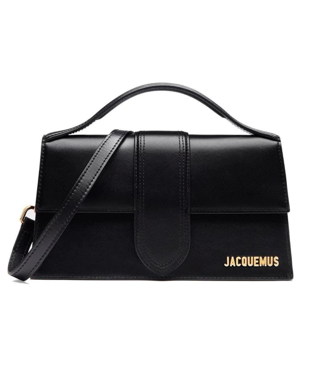 JACQUEMUS Черная кожаная сумка через плечо, фото 4