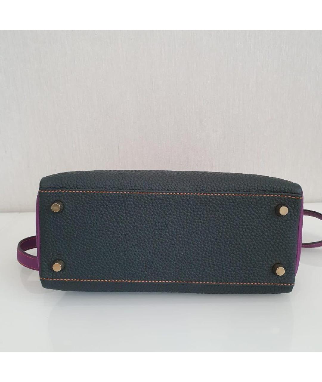 HERMES Антрацитовая кожаная сумка через плечо, фото 4