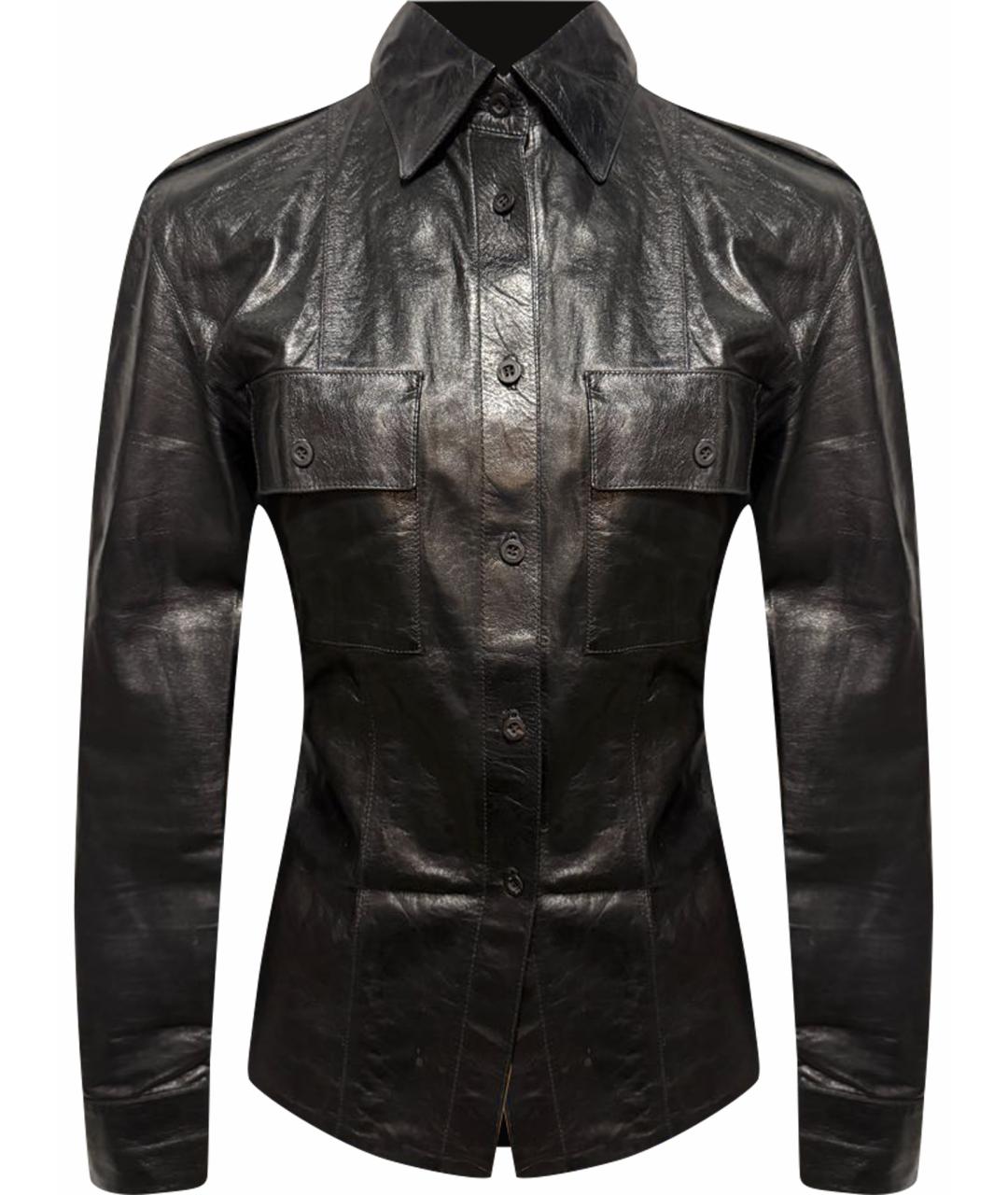 GUCCI Черная кожаная рубашка, фото 1
