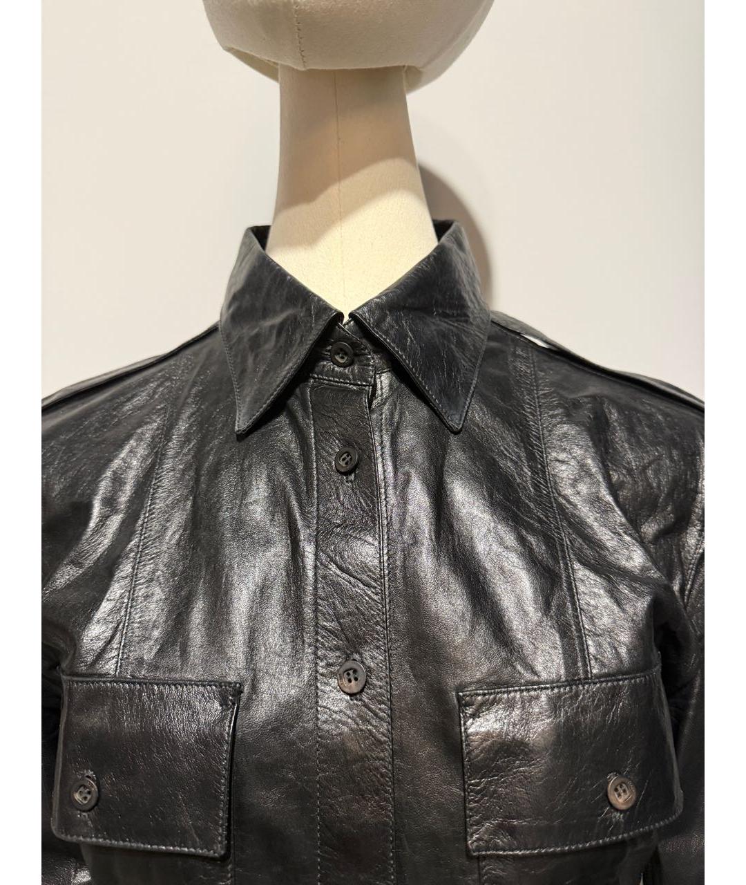 GUCCI Черная кожаная рубашка, фото 4