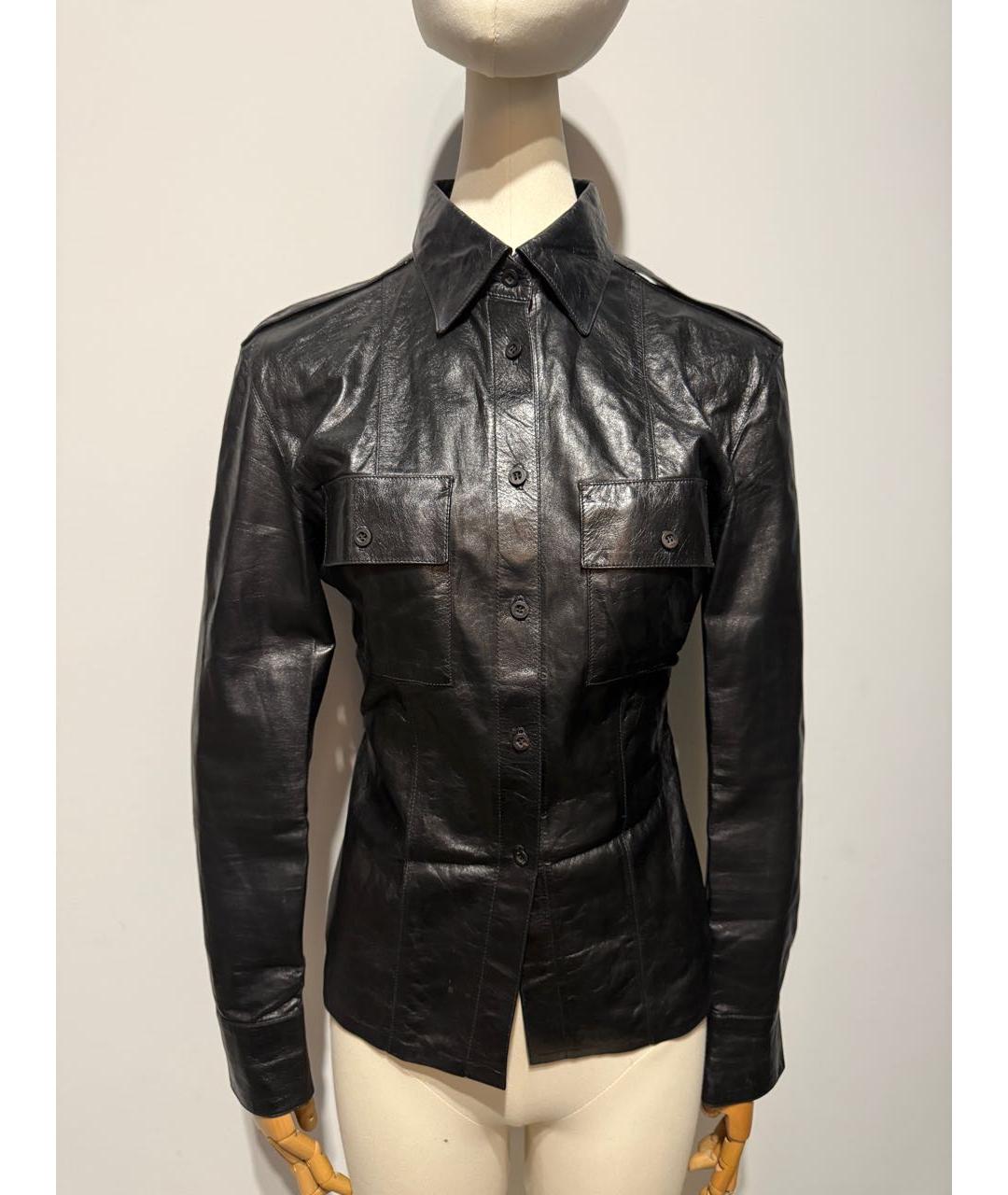 GUCCI Черная кожаная рубашка, фото 9