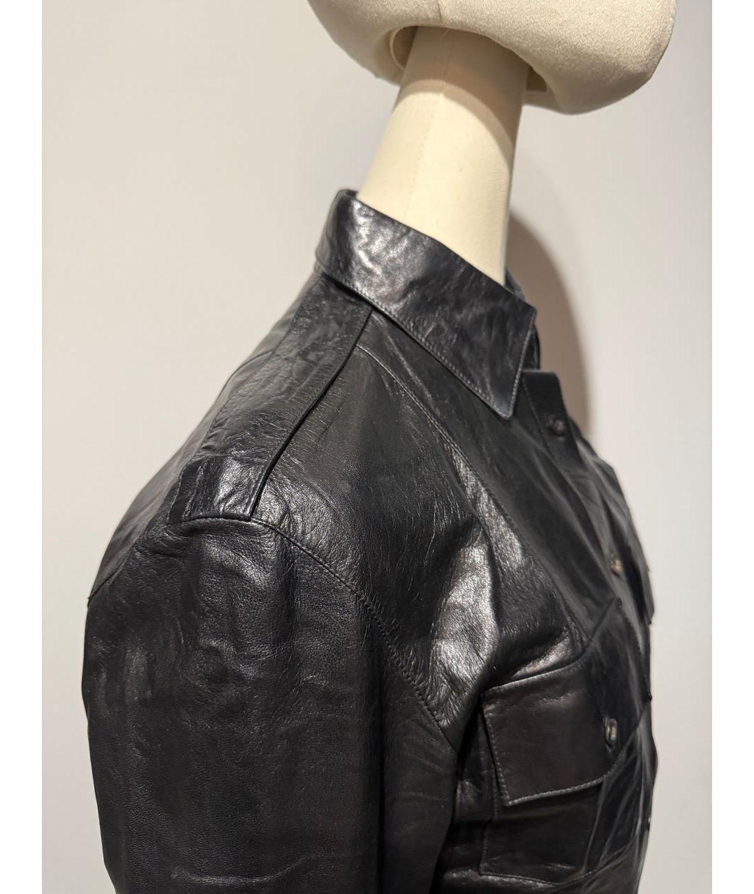 GUCCI Черная кожаная рубашка, фото 5