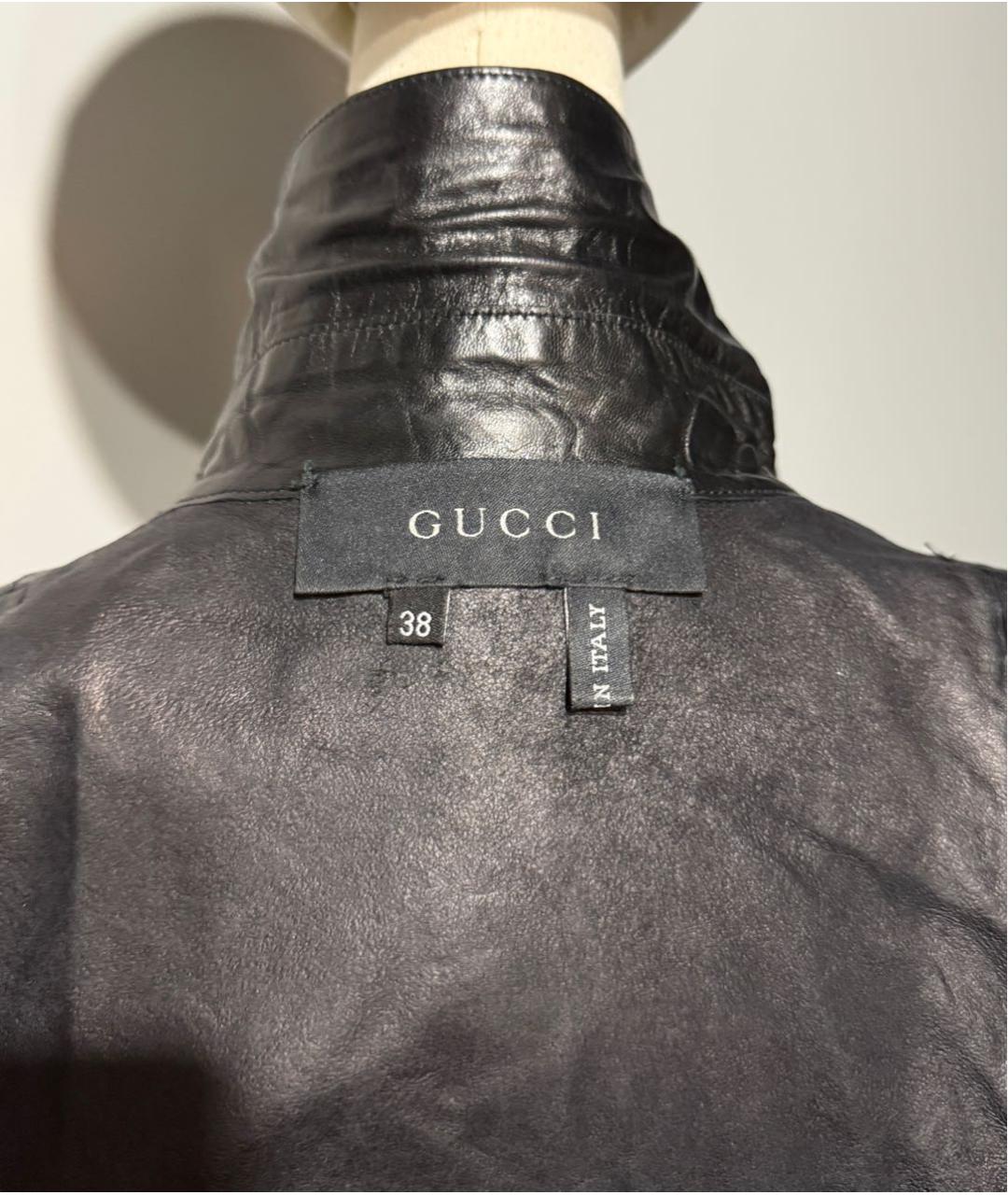 GUCCI Черная кожаная рубашка, фото 3