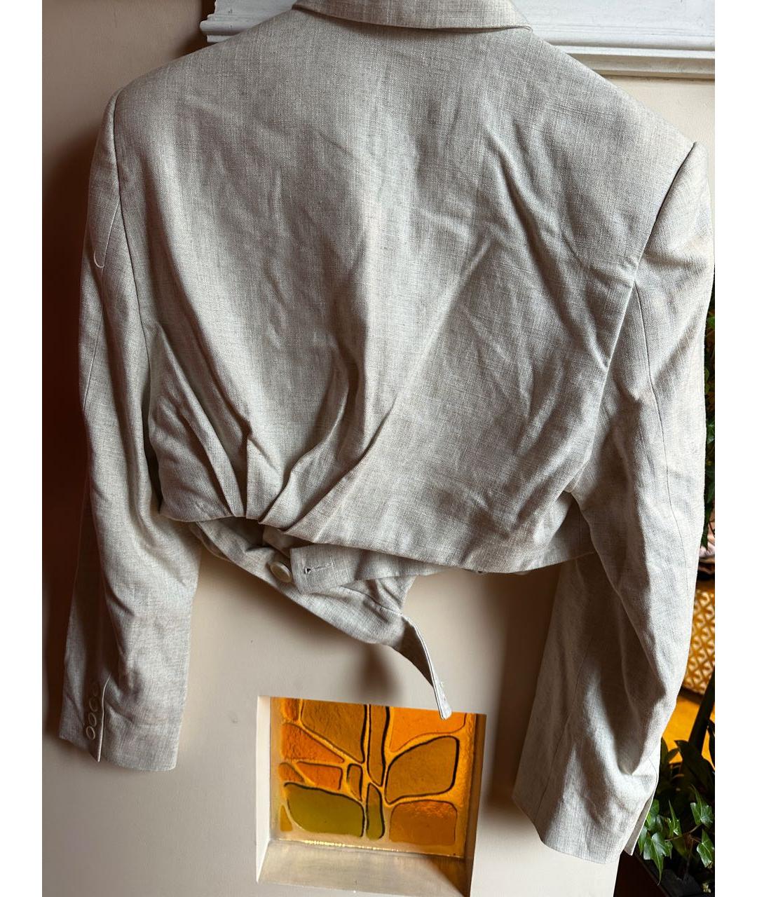 JACQUEMUS Бежевый льняной жакет/пиджак, фото 2