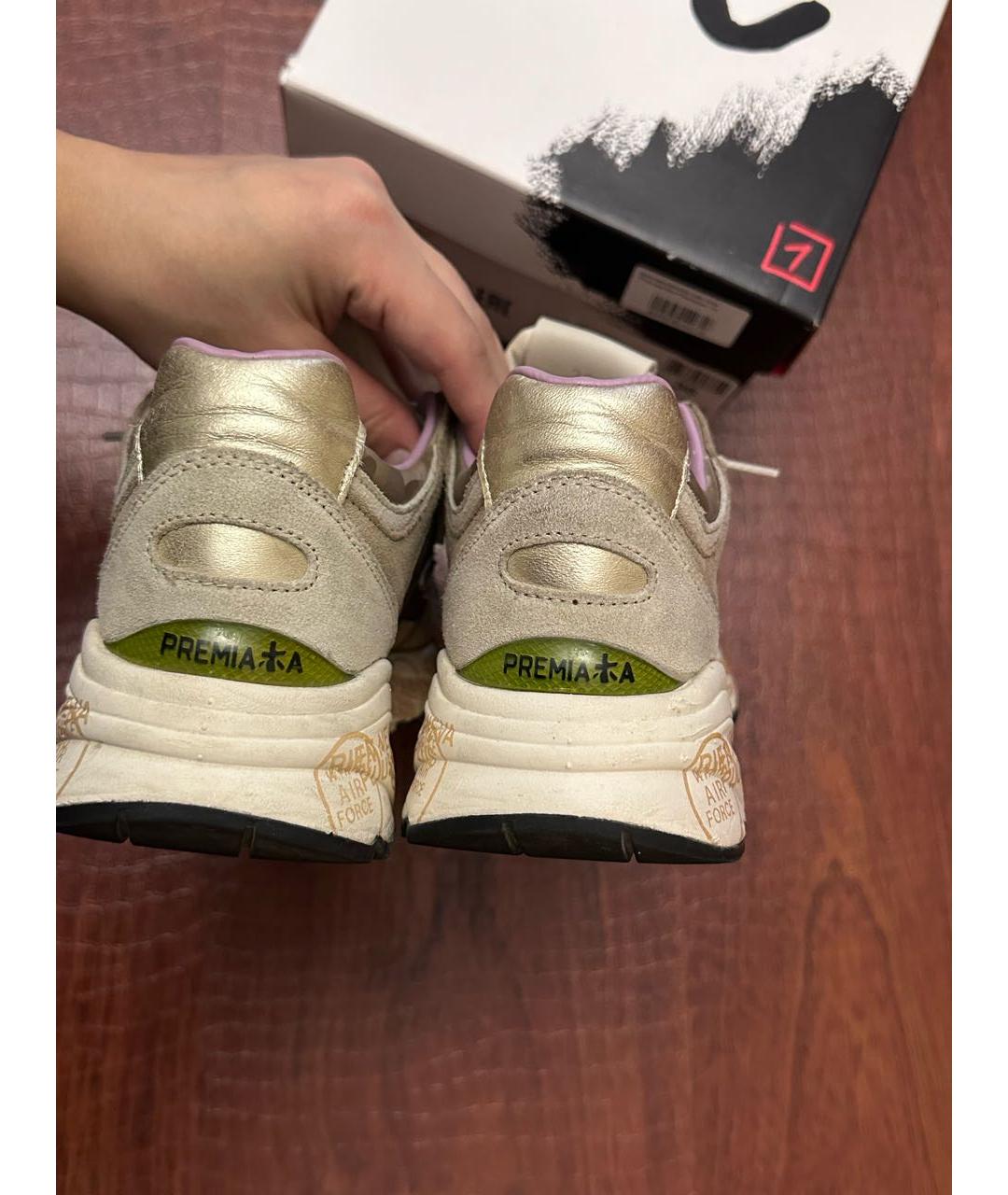 PREMIATA Бежевые замшевые кроссовки, фото 3