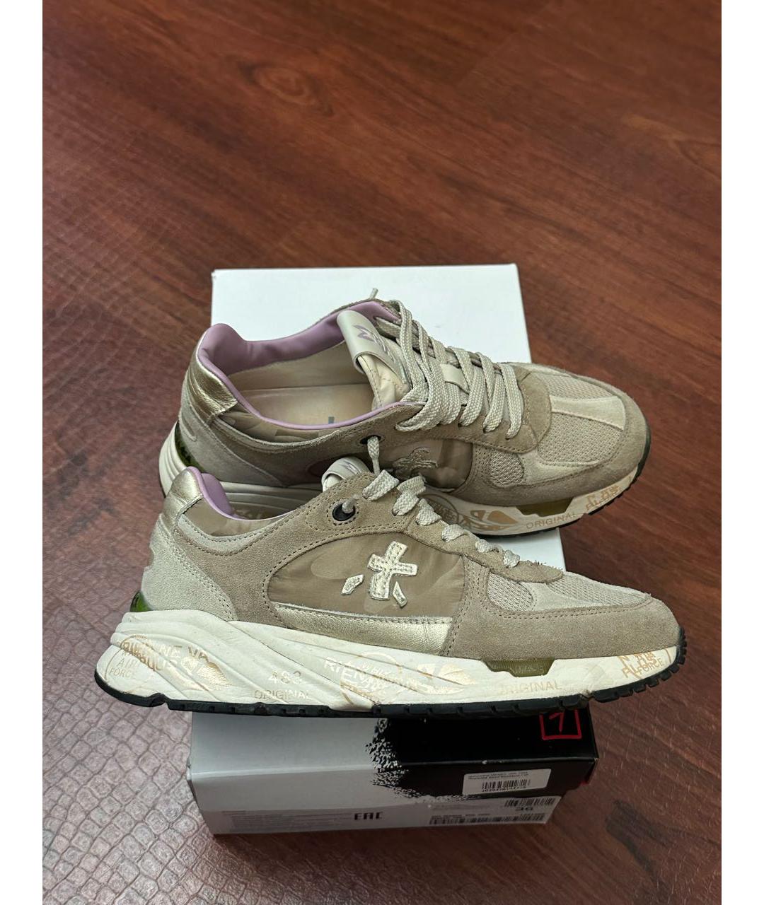 PREMIATA Бежевые замшевые кроссовки, фото 7