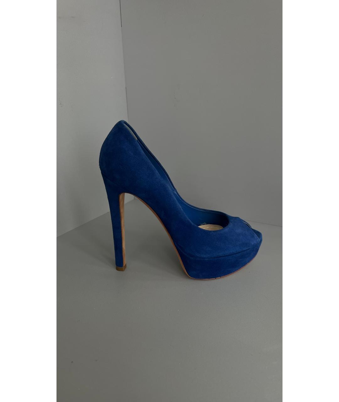 CHRISTIAN DIOR Синие замшевые туфли, фото 7