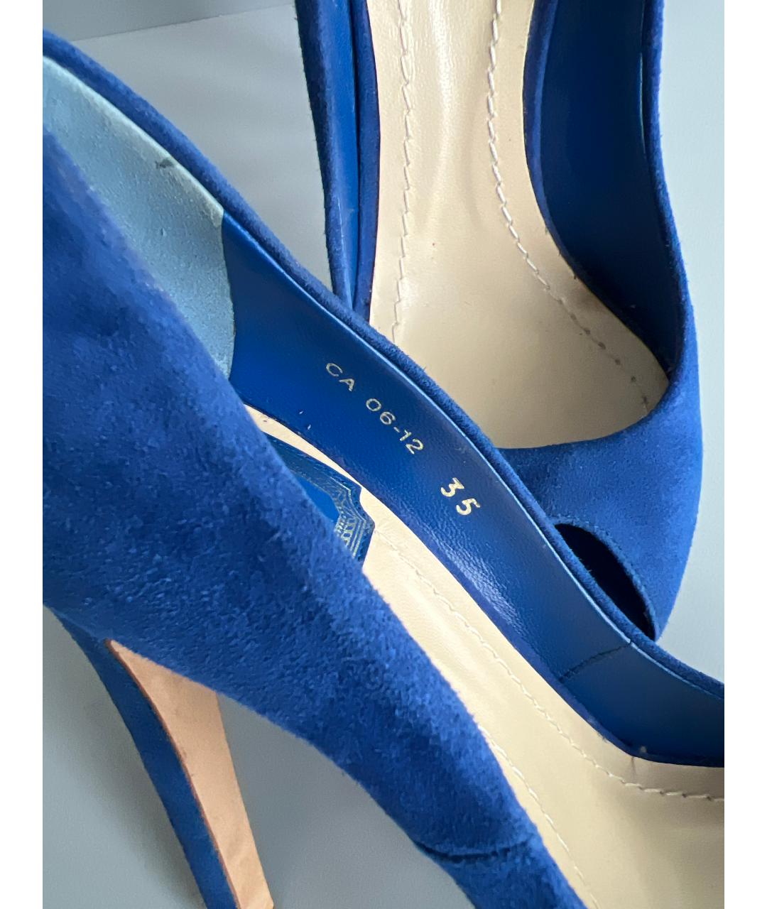 CHRISTIAN DIOR Синие замшевые туфли, фото 6