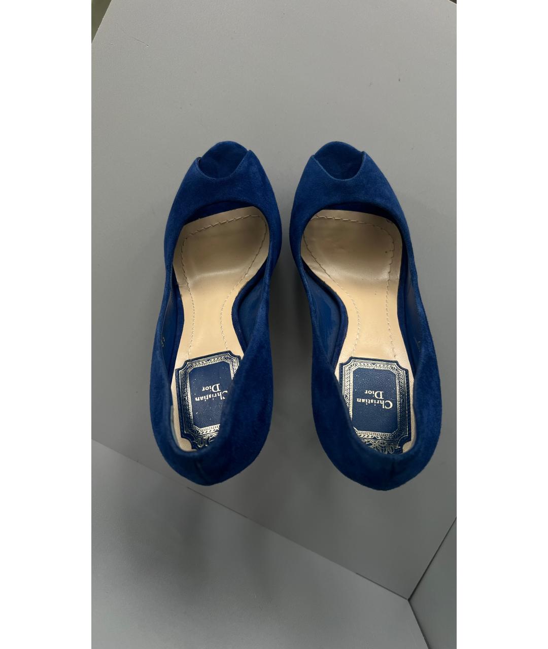 CHRISTIAN DIOR Синие замшевые туфли, фото 3