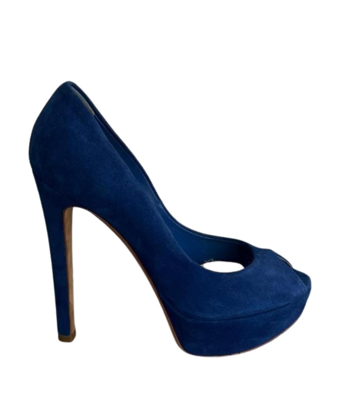 CHRISTIAN DIOR Синие замшевые туфли, фото 1