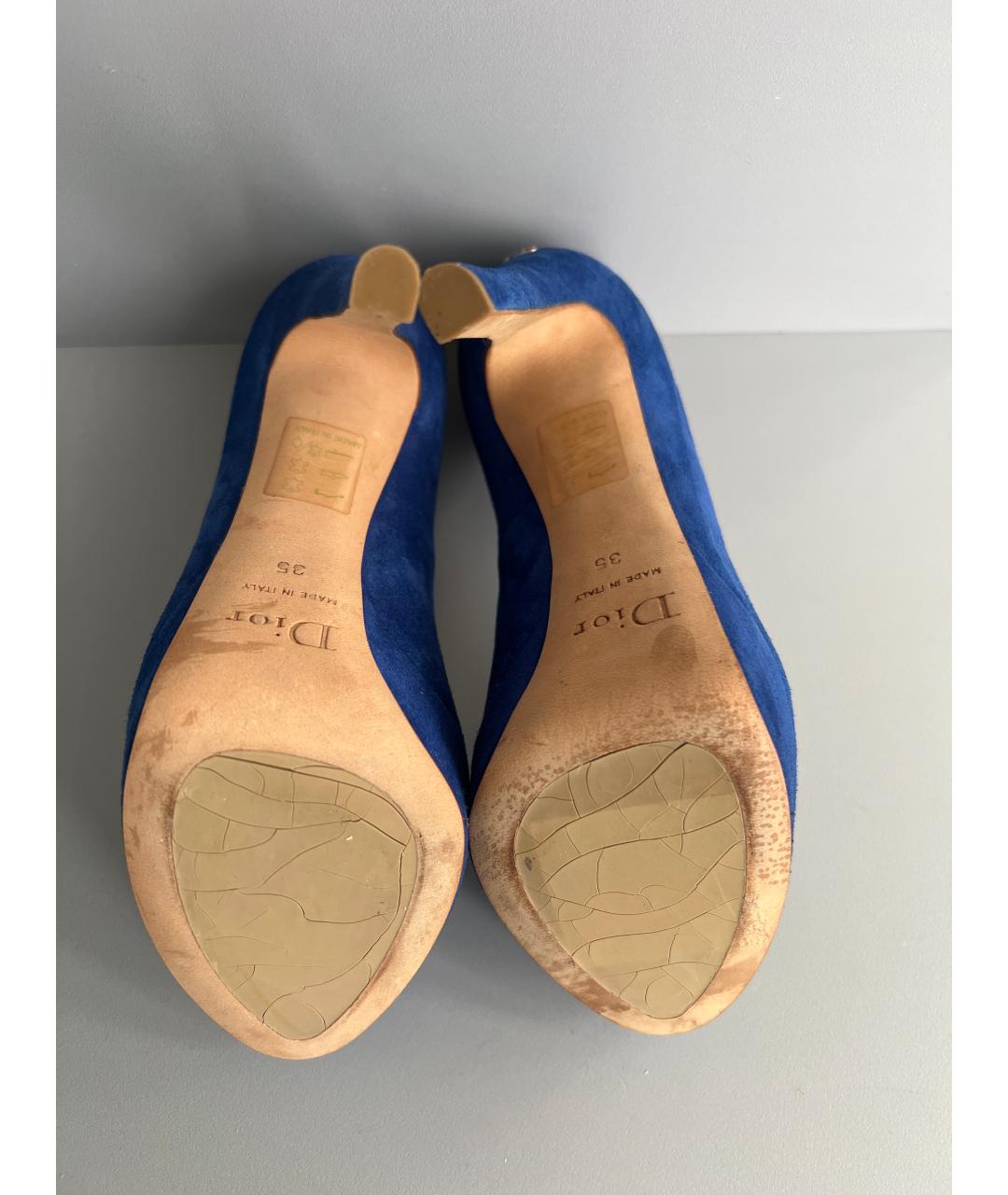 CHRISTIAN DIOR Синие замшевые туфли, фото 5
