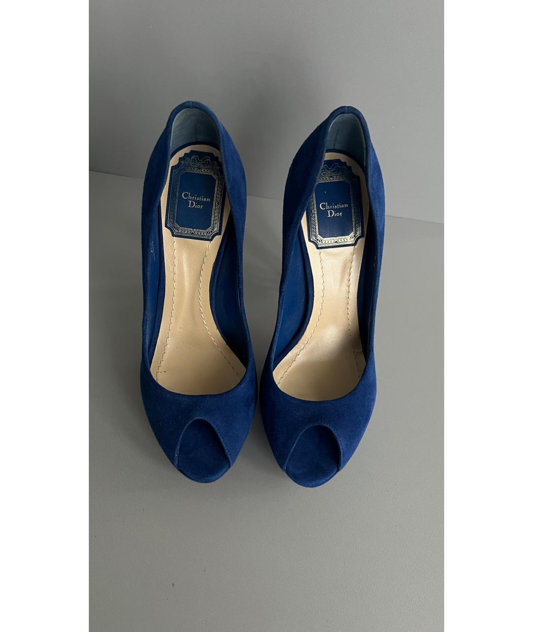 CHRISTIAN DIOR Синие замшевые туфли, фото 2