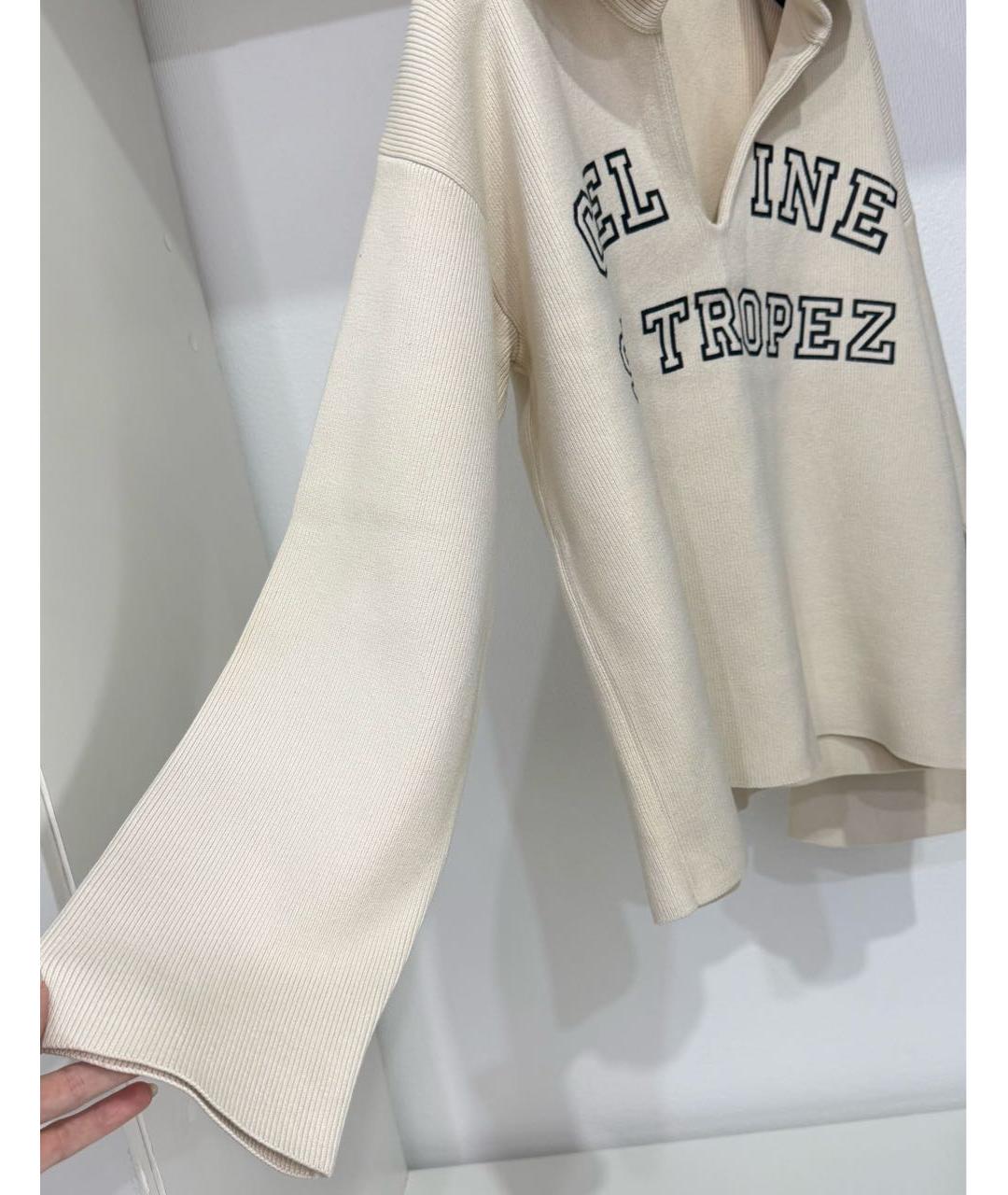 CELINE Бежевый хлопковый джемпер / свитер, фото 4