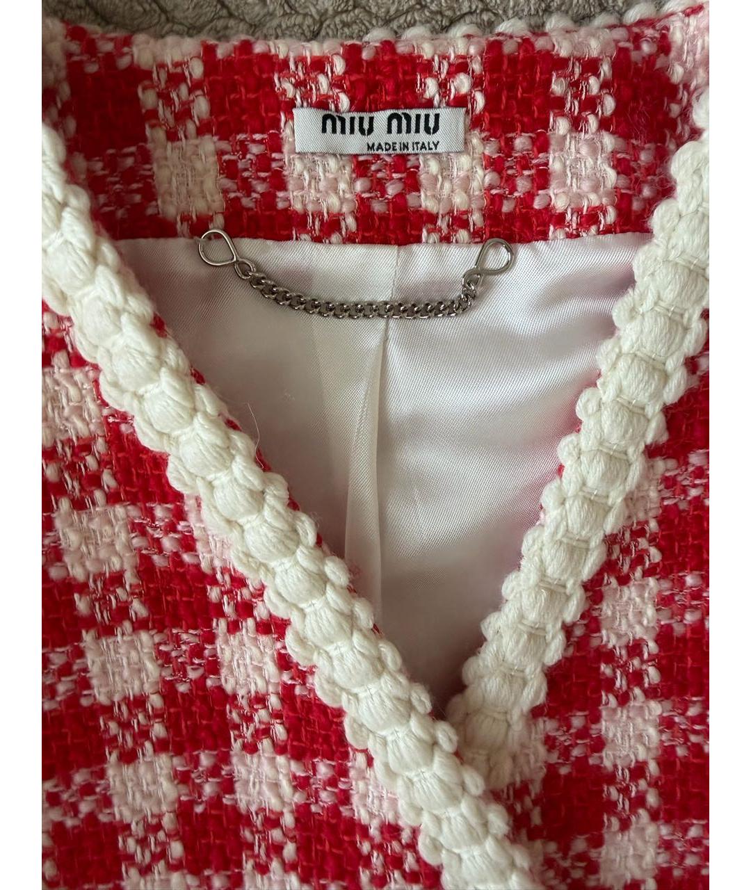 MIU MIU Красный шерстяной жакет/пиджак, фото 3