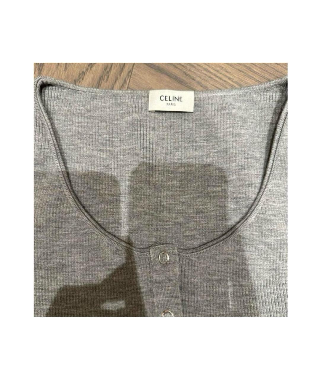 CELINE Серый шерстяной джемпер / свитер, фото 3