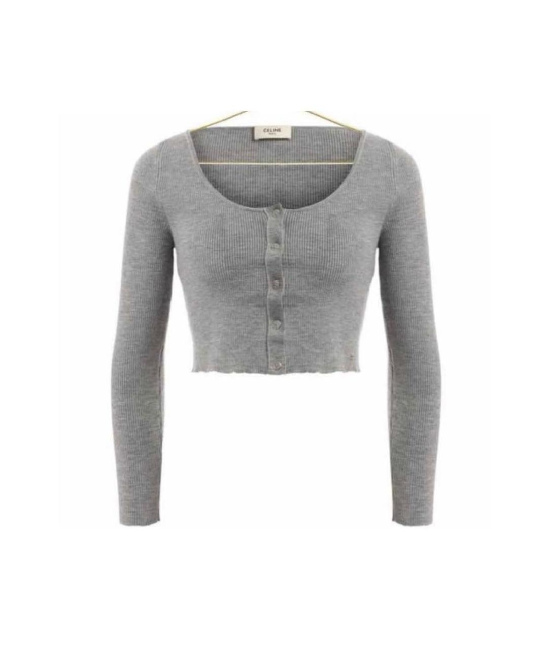 CELINE Серый шерстяной джемпер / свитер, фото 6