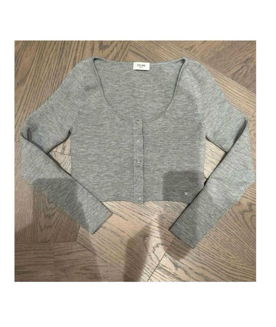 CELINE Серый шерстяной джемпер / свитер, фото 2