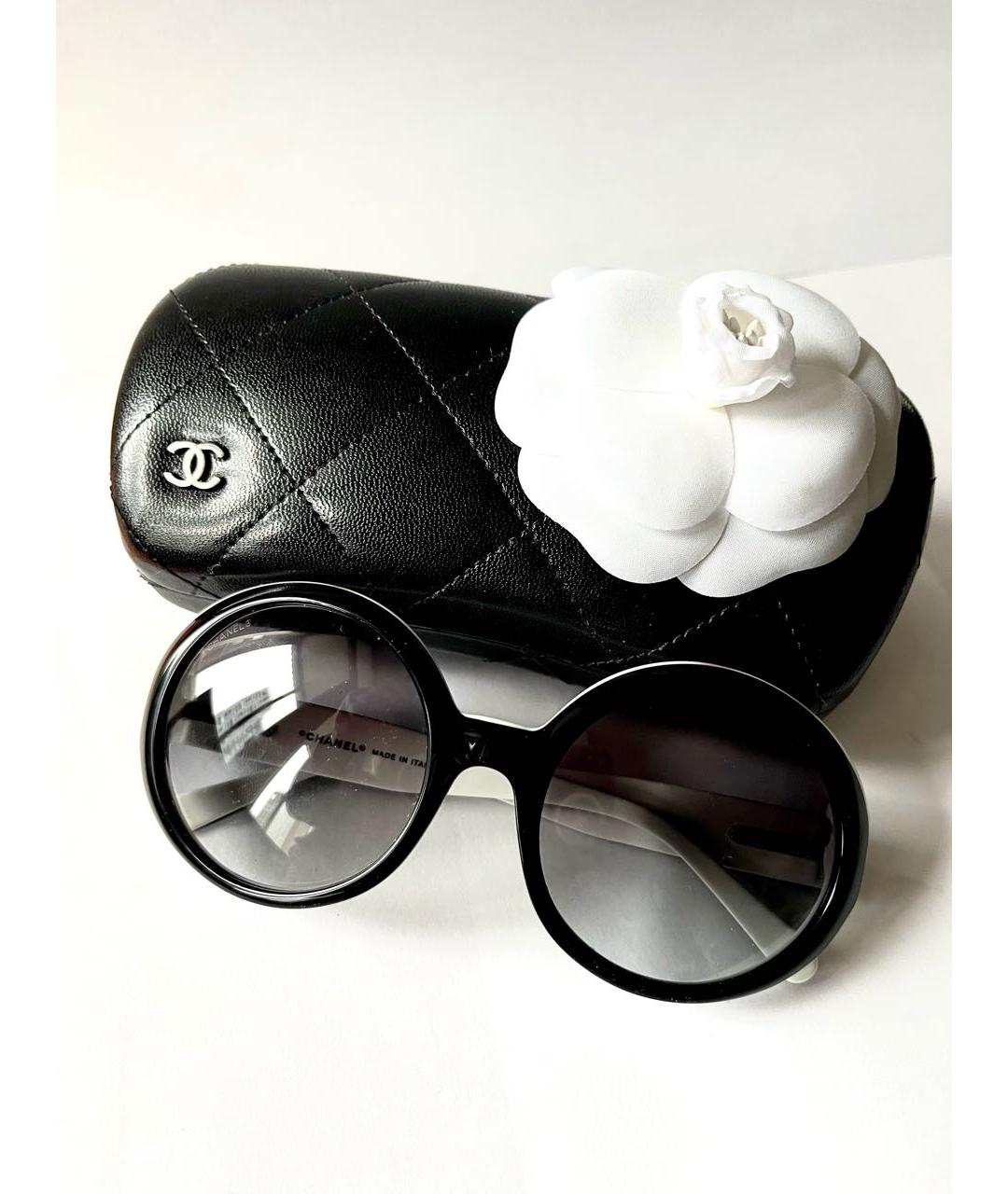 CHANEL Черные пластиковые солнцезащитные очки, фото 5