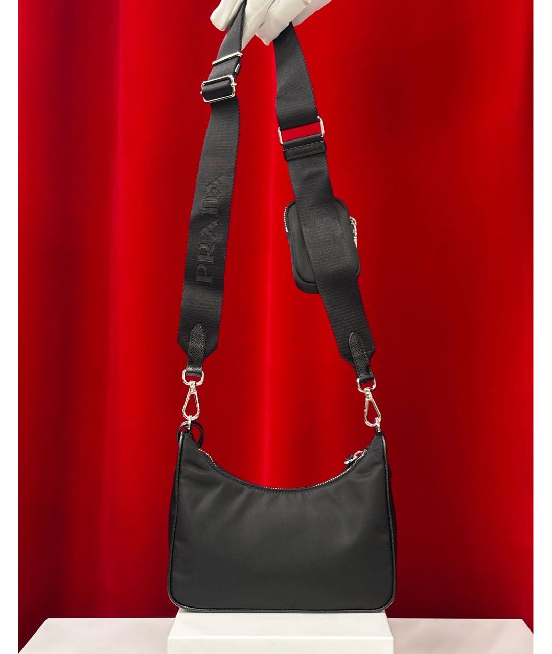 PRADA Черная тканевая сумка через плечо, фото 6
