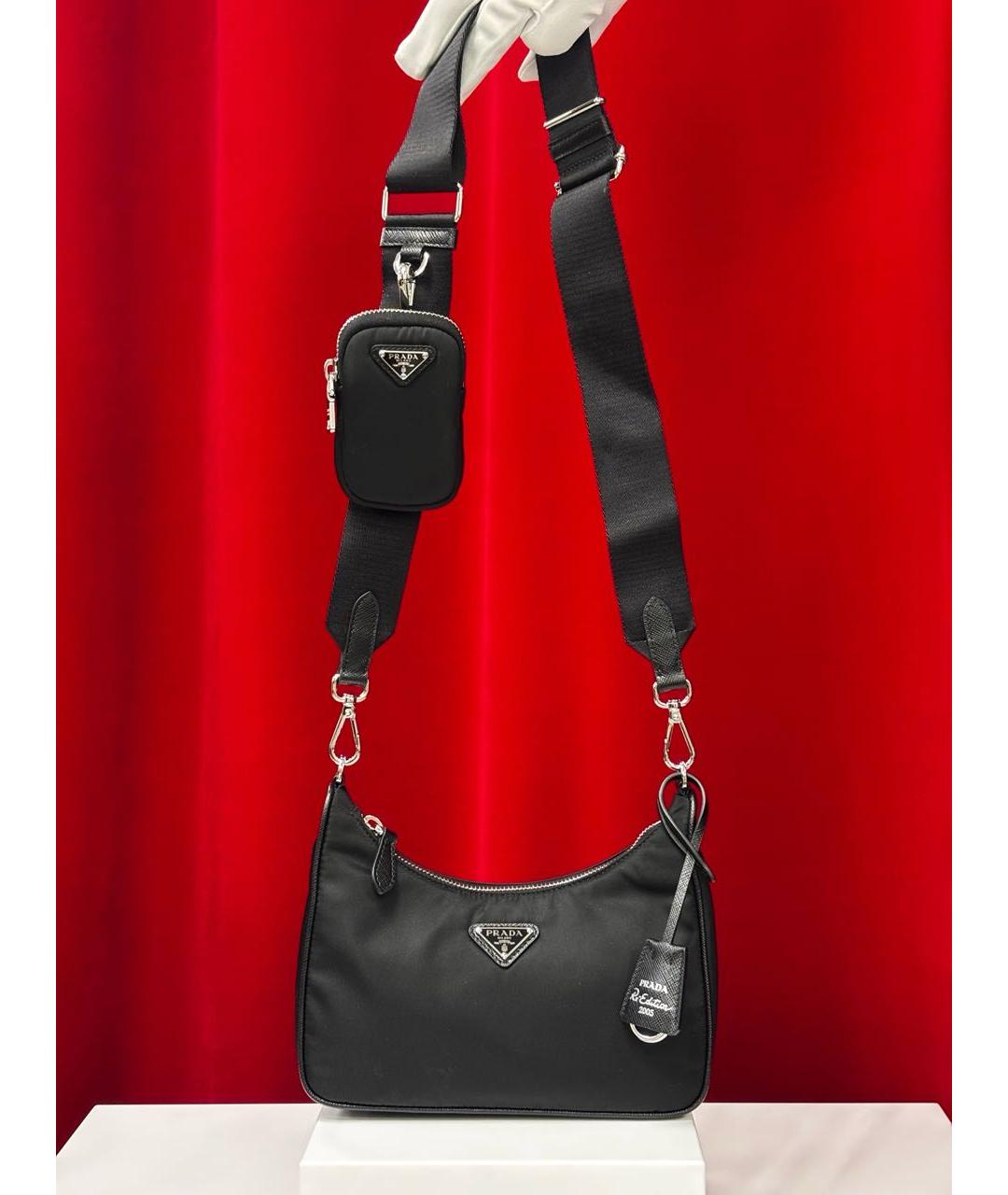 PRADA Черная тканевая сумка через плечо, фото 5