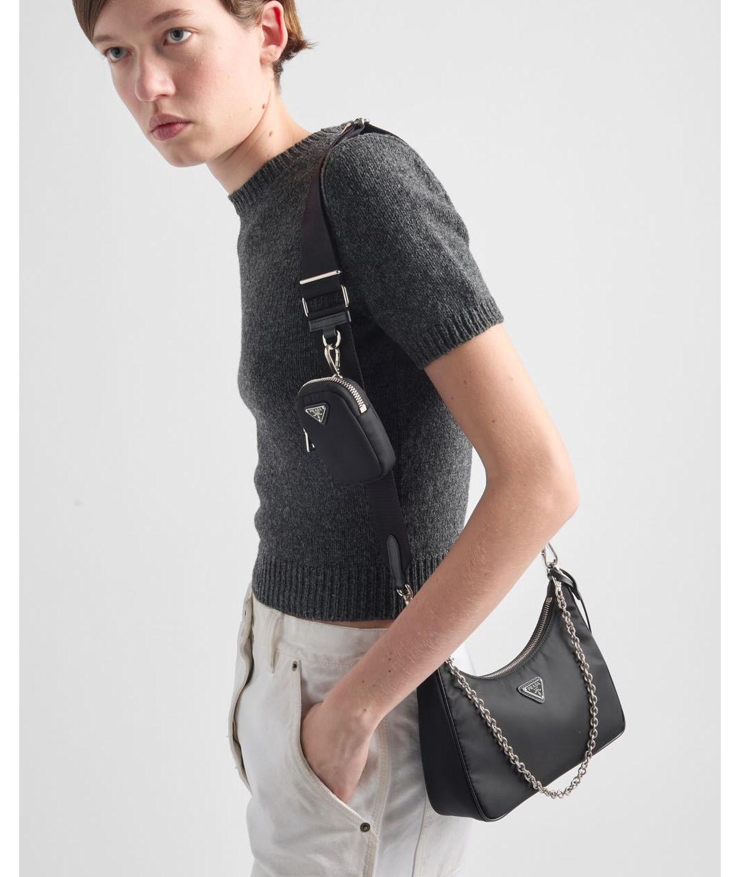 PRADA Черная тканевая сумка через плечо, фото 3