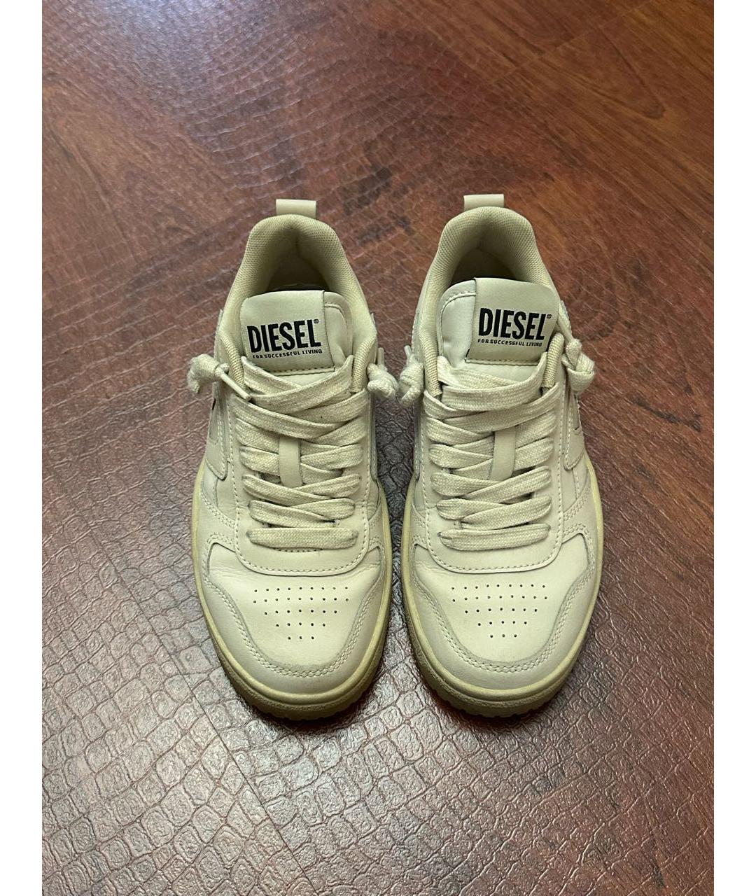 DIESEL Бежевые кожаные кеды, фото 2