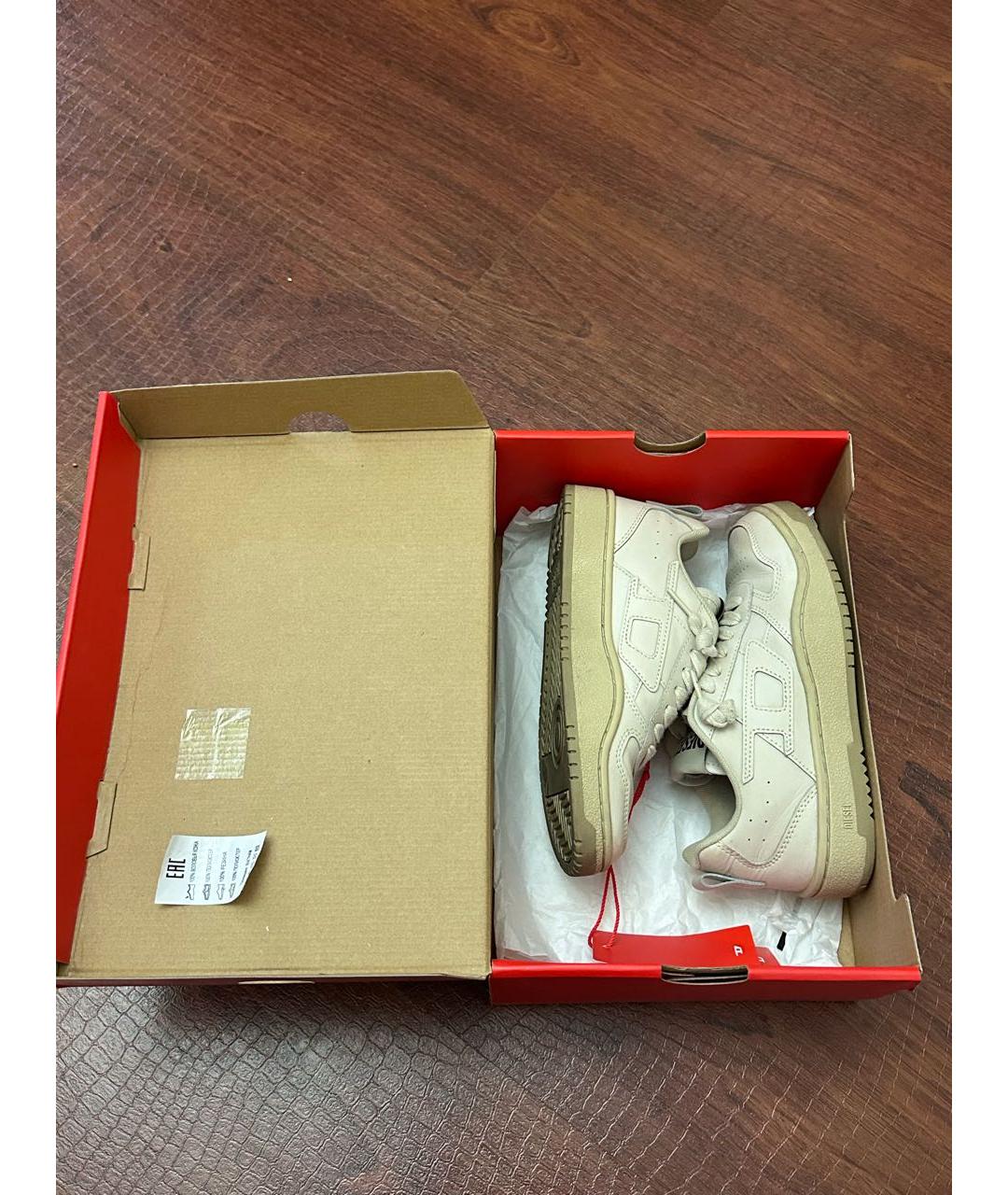 DIESEL Бежевые кожаные кеды, фото 5